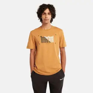 Timberland 男款 小麥黃色 有機棉 撞色 Logo 印花 短袖 T恤 A6QMUP47 舒適 純棉 休閒