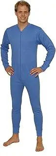 [Octave] Mens Thermal Underwear All in One Union Suit/Thermal Body Suit (Large, Blue)