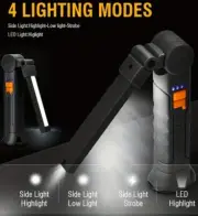 Rechargeable 360° COB LED Work Light Magnetic Base Mechanic Inspection Torch