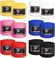 6 Pairs 2.5 Meter Boxing Hand Wraps for Kids Inner Gloves Handwraps Martial Arts Boxing Wrist Wraps for Kickboxing Muay Thai MMA Training