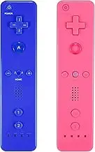 LeonDesigns Wii Controller 2 Pack Wii u Remote mit Silikongehäuse und Handgelenksgurt (rosa+blau)