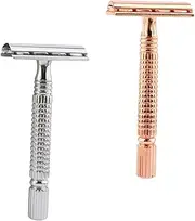 BIUDECO Manual Shaving Cutter Double-sided Razor for Men Beard Hair Shaver Non-slip Handle Sealable Head Easy to Use and Clean