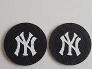 2 Cup Holder Coaster Pucks Fits New York Yankees Fans Car