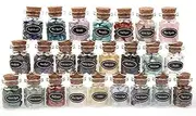 Hinourisha 24Pcs Crystals Gemstone Bottles Set, Healing Crystal Tumbled Stones Collection Kit, Natural Quartz Gravel Mini Wishing Bottle with gift box, for Reiki, Healing, Meditation, DIY Decorations