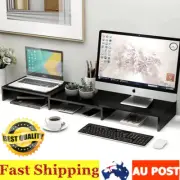 Computer Dual Monitor Stand Riser Adjustable Length And Angle Desktop