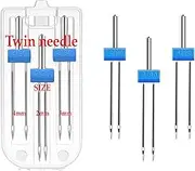 Pack of 6 Sewing Machine Twin Needles, Twin Needles, Jersey, 3 Sizes 2/90, 3/90, 4/90 Jersey Needles, for w6 Sewing Machine Accessories