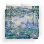 v5879 Bed Sheets Water Lilies Painting By Claude Monet Fine Art Duvet Cover Set Bed Sheets IU5879