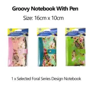 Ruled Notebook in Leather Case With Pen Traveller Diary Memo Pad Floral Tropical
