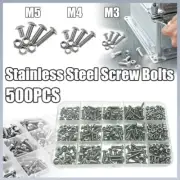 500PCS M3 M4 M5 Stainless Steel Hex Button Head Screw Bolt Nut Set Kit Bolt Kits