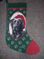 NWOT BLACK LABRADOR CHRISTMAS STOCKING
