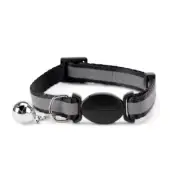 YOULY The Protector Black Reflective Striped Breakaway Cat Collar S/M