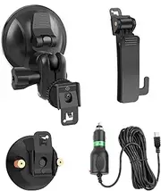 CammPro Body Worn Camera Accessories Bundle Kit for Body Camera I826, Screw Clip+Car Charger+Suction Cup Mount+Shoulder Clip