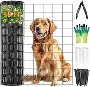 ROADPLUM Welded Wire Fencing 59ft×24in, Black PVC Coated Wire Mesh Garden Fence Vinyl Metal Wire Mesh Wire Fence Rolls for Making Yard Fence Plant Protector Dog Poultry Netting(14Ga, 2.3in X 2.3in)