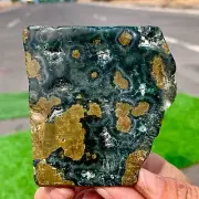183G Natural Ocean Jasper Crystal SliceLarge Specimen Healing- Museum Grade