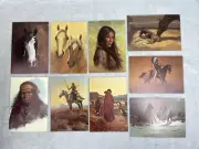 Vtg Leanin Tree Native American Indian HORSES Greeting Card Lot Of 9 1970-80's