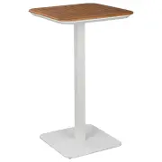 Banyo 60cm Teak Top &amp; Aluminium Square Bar Table, White