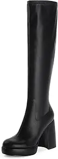 [Modatope] Platform Knee High Boots for Women Chunky Heel Rounded Toe Womens Knee High Boots Side Zipper Tall Boots