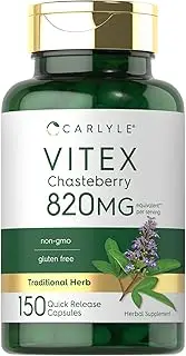 Carlyle Vitex Chasteberry Supplement | 820mg | 320 Capsules | Vitex Agnus-Castus Fruit for Women | Non-GMO, Glueten Free | by