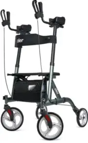 Zler Adjustable Rollator Walker with Seat, Folding Rolling Walker, Gray