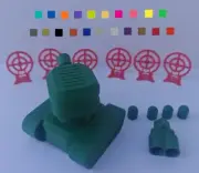 3D PRINTED TOY TANK SET WITH INTERECHANGEBLE BARREL 12 AMMO AND 6 TARGET, SHOOT