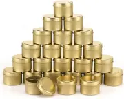 24 Pieces 4oz Gold Candle Tins, 5oz(Fill Line 4 oz) ,Candle tin Bulk,Candle Jars