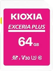 KIOXIA KLNPAE064G Formerly Toshiba Memory SD Card, 64 GB EXCERIA Plus UHS-I U3 V30 Class 10 SDXC Maximum Read Speed 100MB/s Maximum Write: 60MB/s 4K Compatible, Made in Japan, Domestic Support,
