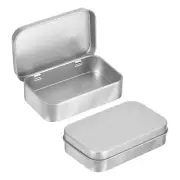 12Pcs 3.7x2.4x0.9 Inch Metal Tin Box Containers Portable Box, Silver