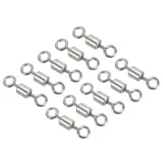 Fishing Barrel Swivels, 100Pcs 39LBS Copper Rolling Terminal Tackle, Silver