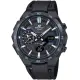 【CASIO 卡西歐】卡西歐 EDIFICE大錶徑太陽能雙顯智慧藍芽膠帶錶-IP黑(ECB-2200PB-1A)