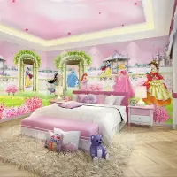 在飛比找樂天市場購物網優惠-白雪公主壁畫臥室墻布床頭背景墻壁紙女孩房兒童房幼兒園墻紙壁布