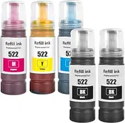 LAIPENG 522 T522 High Capacity Ink Refill Bottles (Not Sublimation Ink) Compatible for Epson ET-2800 ET-2760 ET-2803 ET-2400 ET-4800 ET-2720 ET-2840 ET-4760 ET-4700 ET-4810 Printer (2BK C M Y)