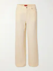 [STAUD] STAUD - Grayson Twill Wide-leg Pants - Ecru - US12 US 12 Ecru