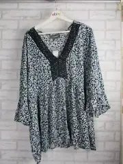 Autograph womens peasant lace woven top tunic multicoloured 24 new floral v-neck