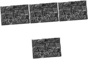 4pcs Reptile Enclosure Background 3D Aquarium Tank Decor Snake Tank Mat Lifelike Lizard Habitat Wall Art