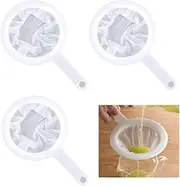 Dual-Mesh Baby Brine Shrimp Sieve Set, Wanfoou 3 Pcs Fine Mesh Strainers Nylon Sieves, 100 & 200 & 400 Mesh Aquarium Sieves for Hatchery, Safe Fish Net Separator for Fry & Eggs