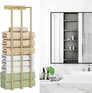 Uptyia Bath Towel Bars,Towel Racks for Bathroom Wall Mounted, Towel Storage, Metal Bath Towel Holder for Folded Large Washcloths (Gold)
