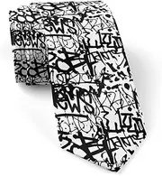 [KAWAMOUSE] ( Graffiti ) Fashion Novelty Necktie, Conversation Neckwear Ties Great for Party and Events, As Shown