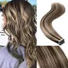 Tape In On Russian Remy Human Hair Extensions Skin Wefts Highlight Blonde16"-26"