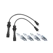 Bosch 4 Spark Plugs+Lead Kit for Mazda Familia BJ BJ5P 1.5L ZLVE I4 96KW 98-01
