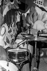 American Rock musician Lenny Kravitz as he plays drums at an after - Old Photo 1