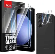 [LZAYN] 2 Pack Screen Protector Compatible with Samsung Galaxy S23 FE,2 Tempered Glass with 2 Camera Lens Protector, High Transparency, 9H Scratch-proof, Bubble Free, Case Compatible, Easy Installation