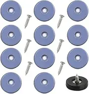 shinfly Furniture Gliders Teflon Set with Screws - 24 Pieces Diameter 19 mm Blue Round Teflon Gliders Including Stainless Steel Screws Optimum Protection for Your Furniture and Floors