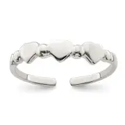 Sterling Silver Hearts Toe Ring