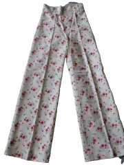 Vtg 70's Retro NWT FLOCKED FLORAL Balloon Legged Pants 28" Waist / 11" Wide S/XS