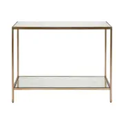 Cocktail Mirrored Console Table - Small Antique Gold