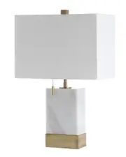 JONATHAN Y Trevor 22.5in Gold Modern Console LED Table Lamp