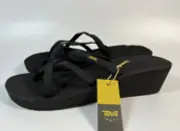 Teva Womens Mandalyn Wedge Ola 2 Toe Loop Sandals Black US SIZE 11