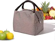 1PCS Insulation Lunch Bag, Waterproof Picnic Bag, Striped Lunch Box Bag, Picnic Bento Handbag