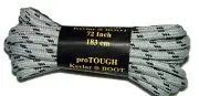 1 pair Smoke Grey w/ Black Heavy 7/32 thick shoelaces made with Kevlar strands