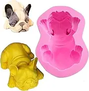 Fewo 3D French Bulldog Silicone Mold for Fondant Chocolate Candy Cake Decorating Candle Soap Lotion Bar Wax Crayon Melt Plaster Polymer Clay